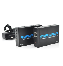 Одноканальний активний подовжувач HDMI сигналу по UTP кабелю с ІЧ. Дальність передачі: до 120 метрів, cat5e / cat6e 1080P / 3D з блоком живлення.