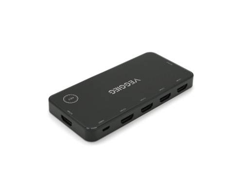 HDMI свіч VEGGIEG V-HD05 4k x 2k, 5 x 1 портів, з USB-кабелем і пультом дистанційного керування, Black, Blister