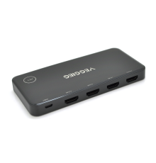 HDMI свіч VEGGIEG V-HD04 4k x 2k, 3 x 1 портів, з USB-кабелем і пультом дистанційного керування, Black, Blister