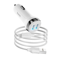 Набір АЗУ 12-24V HOCO Z40 кабель Micro, 2xUSB, 2.4A, кабель 1м, White, Box