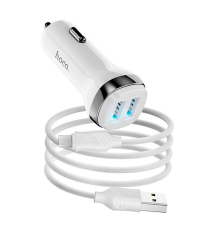 Набір АЗУ 12-24V HOCO Z40 кабель Micro, 2xUSB, 2.4A, кабель 1м, White, Box