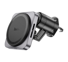Автотримач HOCO HW15+ Wireless Charging 15W, кріплення на решітку, магніт, Black, Box