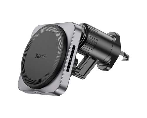 Автотримач HOCO HW15+ Wireless Charging 15W, кріплення на решітку, магніт, Black, Box