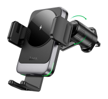 Автоутримувач HOCO HW13+ Wireless Charging 15W, кріплення на решітку, затискач 50-90мм, Black, Box