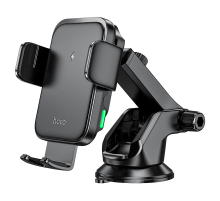 Автоутримувач HOCO HW11+ Wireless Charging 15W, кріплення на торпеду, затискач 50-90мм, Black, Box