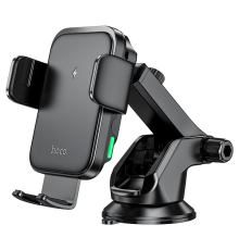 Автоутримувач HOCO HW11+ Wireless Charging 15W, кріплення на торпеду, затискач 50-90мм, Black, Box