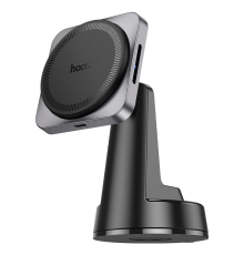 Автотримач HOCO HW16+ Wireless Charging 15W, кріплення на торпеду, магніт, Black, Box