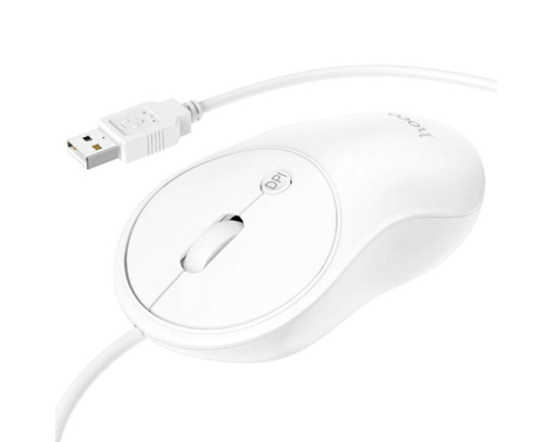 Миша провідна HOCO GM13W, 1000DPI, White, Box