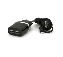 Набір СЗУ 110-240V HOCO C12+ кабель Lighting, 1xUSB, 2.4A, кабель 1м, Black, Blister