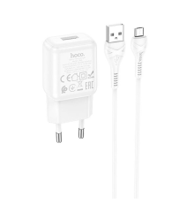 Набір СЗУ 110-240V HOCO C96A+ кабель Micro, 1xUSB, 2.1A, кабель 1м, White, Blister