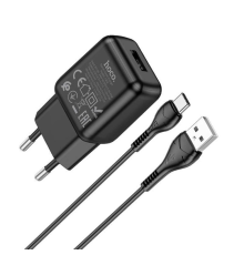 Набір СЗУ 110-240V HOCO C96A+ кабель Type-C, 1xUSB, 2.1A, кабель 1м, Black, Blister