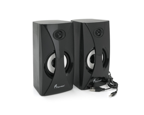 Колонки 2.0 Hotmai HT-556LED USB+3.5mm, 2x3W, 20Hz-18KHz, з регулятором гучності, Black, BOX, Q24