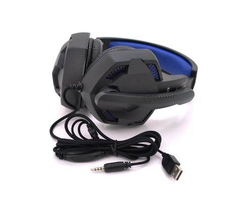 Ігрові навушники з мікрофоном iKAKU KSC-713 ZHANHUN, Black-Blue, Box