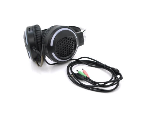 Ігрові навушники з мікрофоном iKAKU KSC-454 YOUMING, Black, jack3.5+2xUSB, підсвічування, Box, (230*187*105) 0,364кг Ігрові навушники з мікрофоном iKAKU KSC-454 YOUMING, Black, jack3.5+2xUSB, підсвічування, Box, (230*187*105) 0,364кг