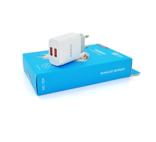СЗУ AC100-240V iKAKU KSC-395 MINGZE, 2xUSB, Output: DC5V/2.4A (12W), White, Blister-box
