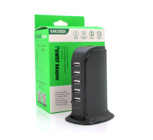 СЗУ AC100-240V iKAKU KSC-741 Jufeng Series Desktop, 5xUSB, Output: DC5V/2.4A (12W), Black, Box