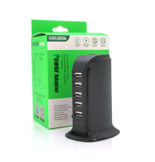 СЗУ AC100-240V iKAKU KSC-741 Jufeng Series Desktop, 5xUSB, Output: DC5V/2.4A (12W), Black, Box