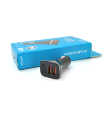 АЗП 12-24V iKAKU KSC-527 KAIFENG, 2xUSB, Output: USB1 / 2: DC5V / 2.8A, Black, Blister-box