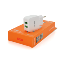 СЗУ AC100-240V iKAKU KSC-408 OUQI, 2xUSB, 2.4A, White, Box