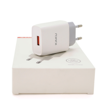 СЗУ AC100-240V iKAKU KSC-215 NATU, 1xUSB, 2.1A, White, Box
