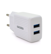 СЗУ AC100-240V iKAKU KSC-368 DILANG, 2xUSB, Output: DC5V/2.4A (12W), White, Blister-box