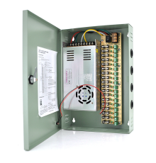 Імпульсний блок живлення 12V-30A / 18CH в боксі з замком перфорований, 18-ти канальний, Q14