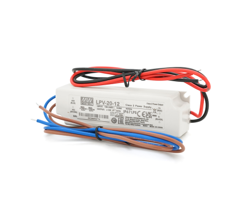 Імпульсний блок живлення герметичний Mean Well LPV-20-12 12В 1.67А (20Вт) IP67