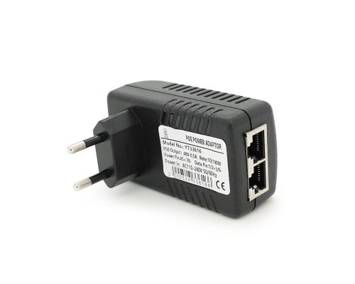 POE інжектор RITAR 48V 0,5A (24Вт) 2 порти (RG-45 10/100Мбіт/с + RG-45 POE) Євро вилка POE інжектор RITAR 48V 0,5A (24Вт) 2 порти (RG-45 10/100Мбіт/с + RG-45 POE) Євро вилка