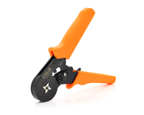 Крімпер CINLINELE HCS8 6-4 для обтиску кабельного накінечника, orange + набір кабельних наконечників (VE0508, VE7508, VE1008, VE1508, VE2508, VE4009,VE6102)