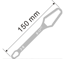 Універсальний ключ Torx 3-17 мм, регульований ключ, що самозатягується, з подвійною головкою, гайковий ключ, Silver