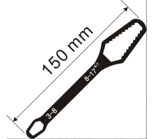 Універсальний ключ Torx 3-17 мм, регульований ключ, що самозатягується, з подвійною головкою, гайковий ключ, Black