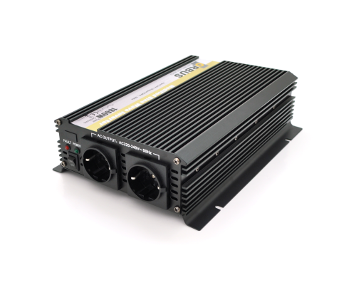 Інвертор напруги ORBUS ORMS24-1800 (1800Вт), 24/220V, approximated, 2 Shuko, клемні дроти, 5 запобіжників, Box.Q20
