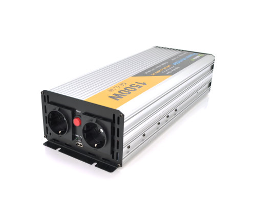 Інвертор напруги Solinved Sol-Yb24-1500M, 24V/220V, 1500W з апроксимованою синусоїдою, 2Shuko, USB, клемні дроти, Q6 Інвертор напруги Solinved Sol-Yb24-1500M, 24V/220V, 1500W з апроксимованою синусоїдою, 2Shuko, USB, клемні дроти, Q6