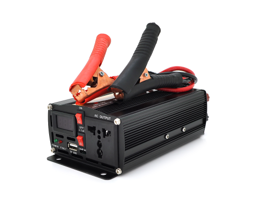 Інвертор напруги POWERMASTER, 24V/220V, 300W з модифікованою синусоїдою, 1 універсальна розетка, клеми Інвертор напруги POWERMASTER, 24V/220V, 300W з модифікованою синусоїдою, 1 універсальна розетка, клеми