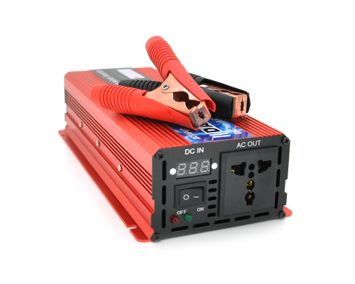 Інвертор напруги DA-2200M (DC:1100W), 12/220V з апроксимованою синусоїдою, 1 універсальна розетка, клемні дроти, Q10