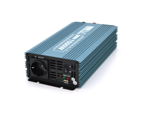 Інвертор напруги Mexxsun MXS-1500, 12V/220V, 1500W з модифікованою синусоїдою, 2 Shuko, клемні дроти, Q6 Інвертор напруги Mexxsun MXS-1500, 12V/220V, 1500W з модифікованою синусоїдою, 2 Shuko, клемні дроти, Q6