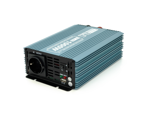 Інвертор напруги Mexxsun MXS-1000, 12V/220V, 1000W з модифікованою синусоїдою, 1 Shuko, 1 USB, клемні дроти, Q6 Інвертор напруги Mexxsun MXS-1000, 12V/220V, 1000W з модифікованою синусоїдою, 1 Shuko, 1 USB, клемні дроти, Q6