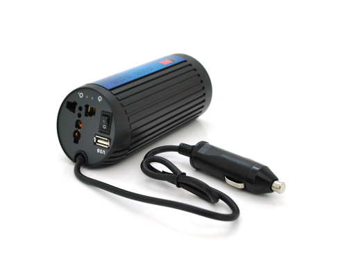 Інвертор напруги POWERMASTER, 12V/220V, 150W з модифікованою синусоїдою, 1 універсальні розетки, клеми Інвертор напруги POWERMASTER, 12V/220V, 150W з модифікованою синусоїдою, 1 універсальні розетки, клеми
