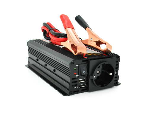 Інвертор напруги CARMAER2000W (1000Вт), 12/220V з апроксимованою синусоїдою, 1Shuko, 2*USB (DC:5V/2A), крокодили+ прикурювач, Q20 Інвертор напруги CARMAER2000W (1000Вт), 12/220V з апроксимованою синусоїдою, 1Shuko, 2*USB (DC:5V/2A), крокодили+ прикурювач, Q20