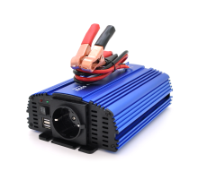 Інвертор напруги Tommatech MS-600, 12V/220V, 600W з апроксимованою синусоїдою, 1Shuko, USB, клемні дроти, АЗУ+ затискачі, Q15