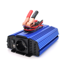 Інвертор напруги Tommatech MS-600, 12V/220V, 600W з апроксимованою синусоїдою, 1Shuko, USB, клемні дроти, АЗУ+ затискачі, Q15