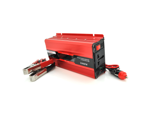 Інвертор напруги UKC+LCD, 1000ВА(600Вт), 12/220V, approximated, 1 універсальна розетка, клем + крокодили