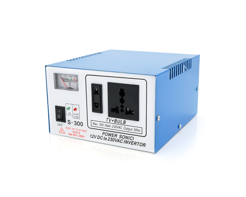 Інвертор напруги S-300 (DC:150W), 12/220 з апроксимованою синусоїдою, 2 універсальна розетка, крокодили, Q12 Інвертор напруги S-300 (DC:150W), 12/220 з апроксимованою синусоїдою, 2 універсальна розетка, крокодили, Q12