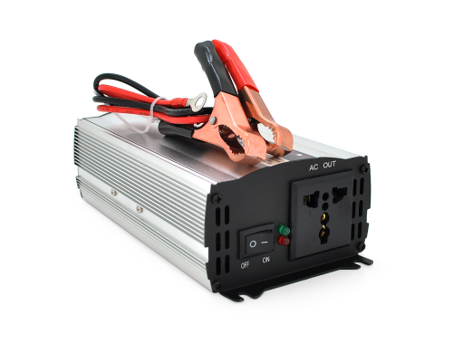 Інвертор напруги CJ-500Q (DC:250W), 12/220V з апроксимованою синусоїдою, 1 універсальна розетка, крокодили, BOX Інвертор напруги CJ-500Q (DC:250W), 12/220V з апроксимованою синусоїдою, 1 універсальна розетка, крокодили, BOX