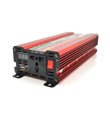 Інвертор напруги NV-2000(1200Вт)+LCD, 12/220V, approximated, 1 універсальна розетка, клем, Box