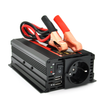 Інвертор напруги CARMAER1500W (300 Вт), 12/220V з апроксимованою синусоїдою, 1Shuko, 2*USB (DC:5V/2A), крокодили+ прикурювач, Q20