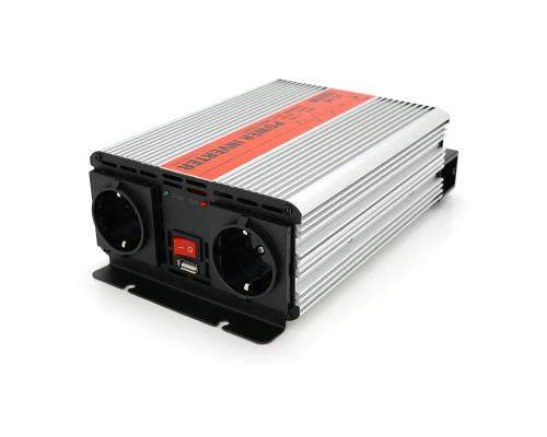 Інвертор напруги RITAR RSX-1000, 12V/220V, 1000W з апроксимувати синусоїдою, 2xShuko, 1xUSB, клемні дроти, BOX, Q8