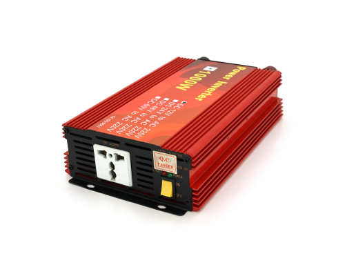 Інвертор напруги Demuda, 1000W 12/220V з апроксимованою синусоїдою, 1 універсальна розетка, клемні дроти, Q10 Інвертор напруги Demuda, 1000W 12/220V з апроксимованою синусоїдою, 1 універсальна розетка, клемні дроти, Q10