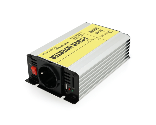 Інвертор напруги RITAR RSC-300, 12V/220V, 300W з правільною синусоїдою, 1xShuko, 1xUSB, клемні дроти, BOX, Q20