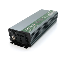 Інвертор напруги Demuda DMDPSW-800W, 12V/220V, 800W з правильною синусоїдою, 1 універсальна розетка, 2 USB, клемні дроти, Q20